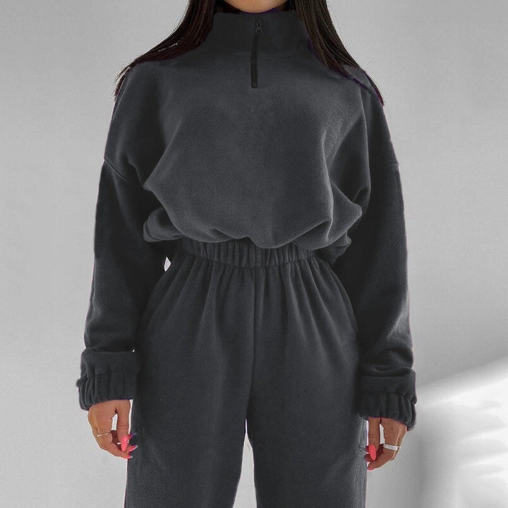 Leisure jumpsuit for women with cropped top and stretchy pants Lune London