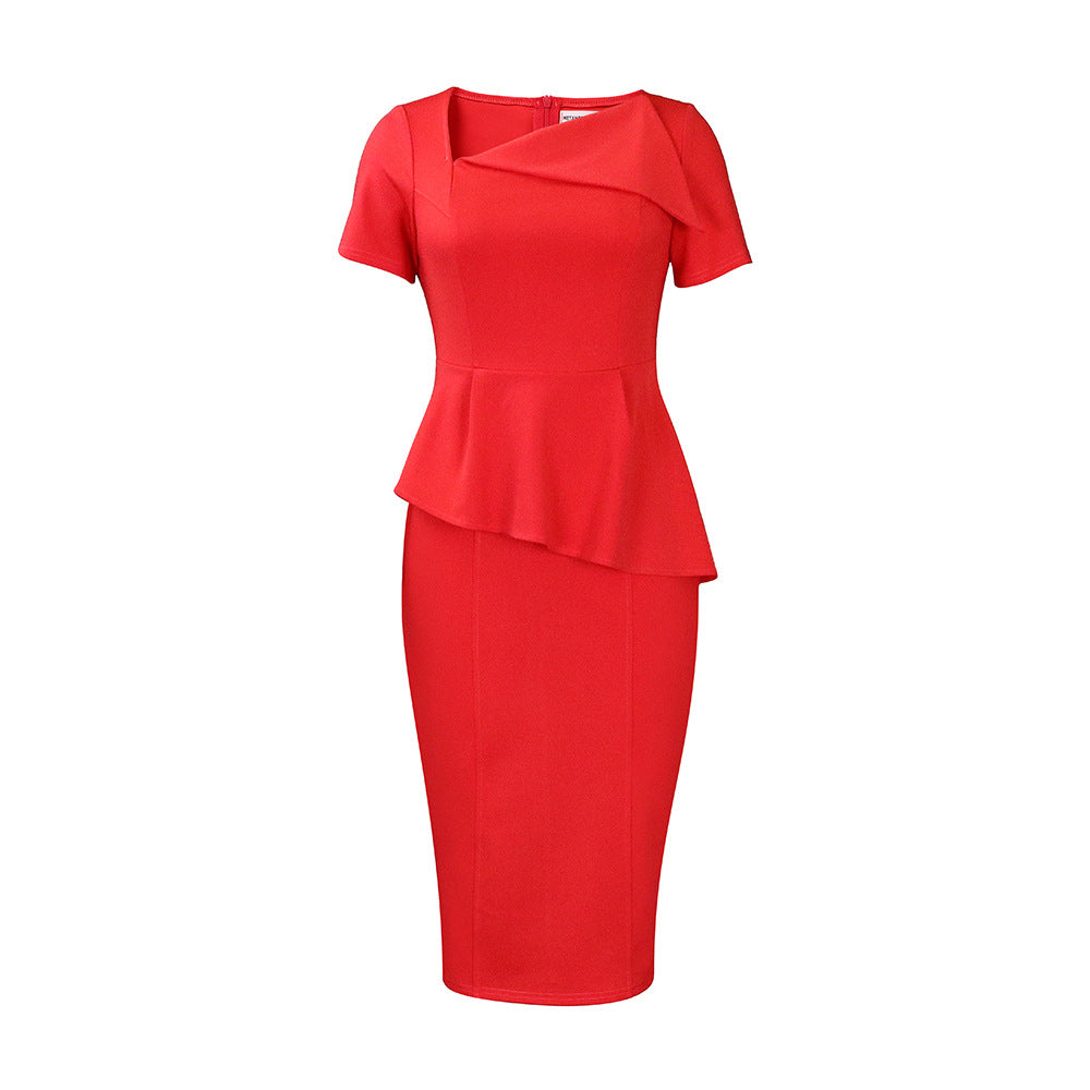 Sheath dress for women with peplum Lune London