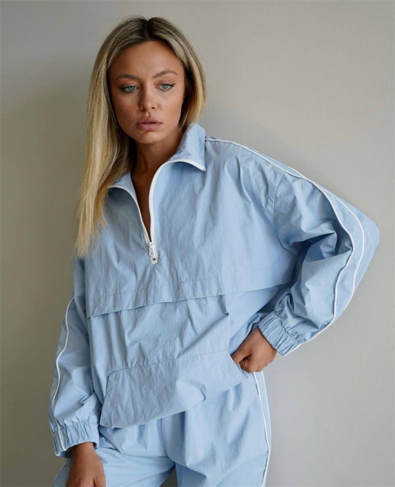 Ladies Windbreaker Sports Jacket with Zipper and Casual Fit Lune London