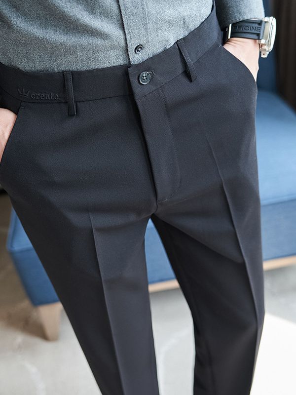 Elegant suit trousers for men, slim fit and fine striped pattern Lune London