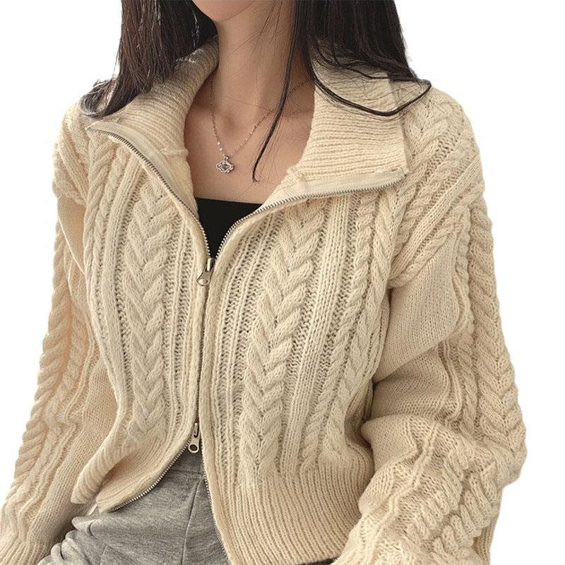 Ladies cardigan with high-quality zipper Lune London