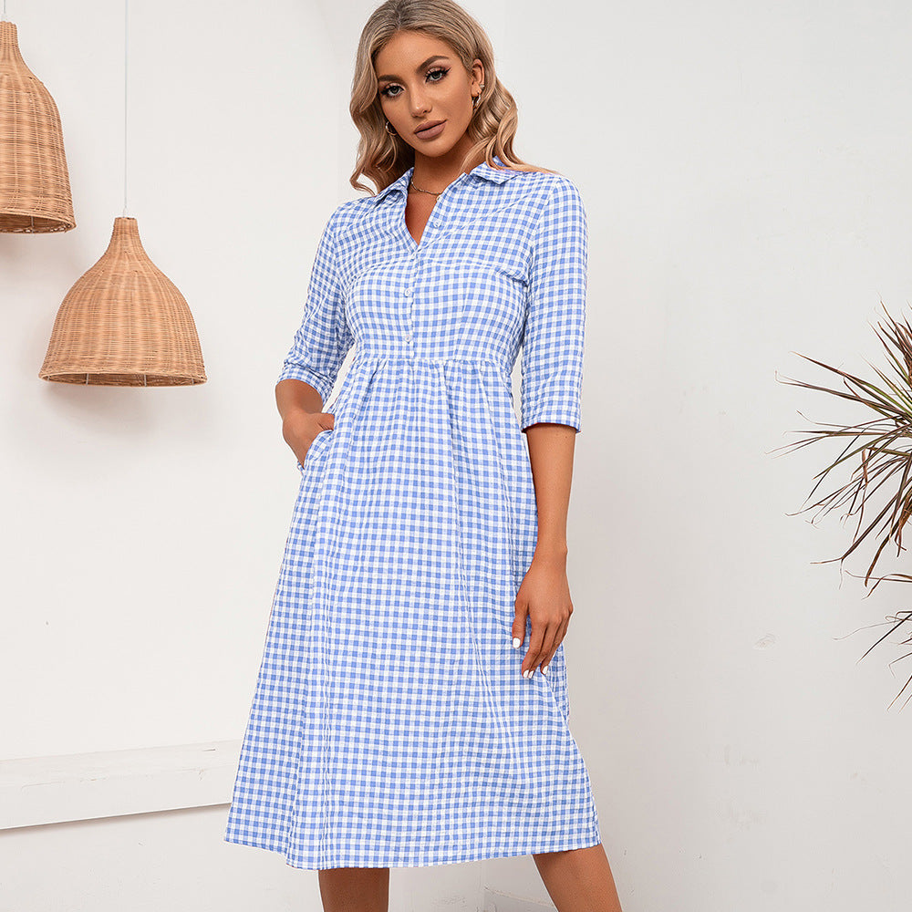 Checkered shirt dress for women Lune London