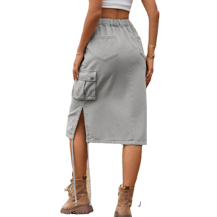 Cargo skirt for women with side pockets and adjustable hem Lune London