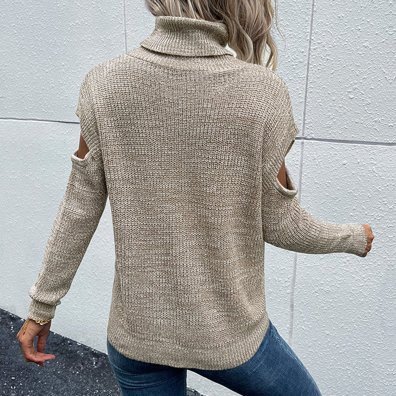 Top tricoté à la mode pour femmes avec des manches ouvertes et une texture grossière Chic & Stil