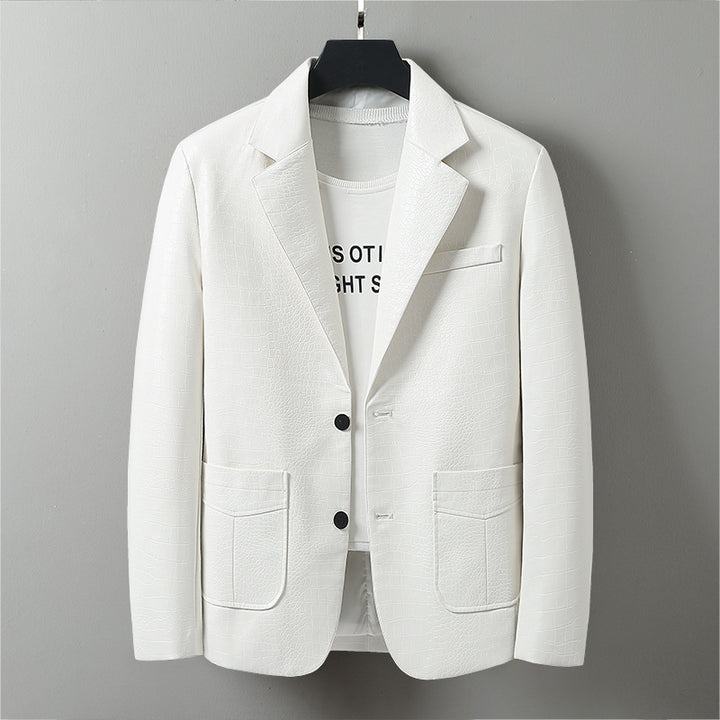Trendy synthetic leather blazer for women Lune London