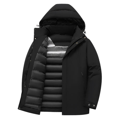 Functional insulated jacket for men with hood and water-repellent properties Lune London