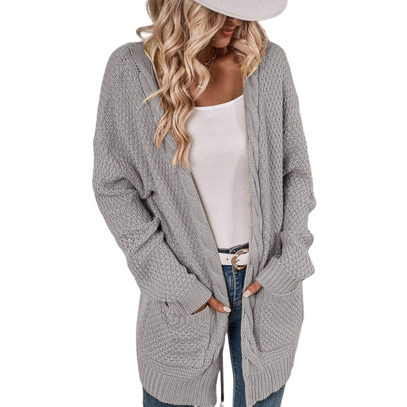 Casual cardigan for women with deep pockets and crinkled design Lune London