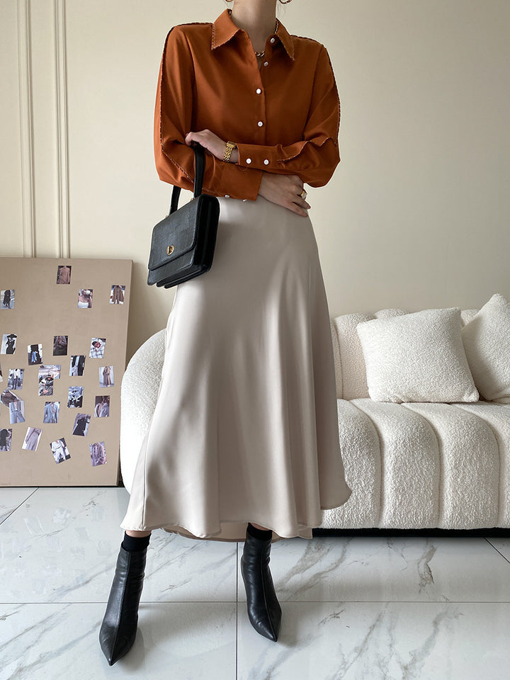 Women's Elegant Shirt with Voluminous Collar Chic & Stil