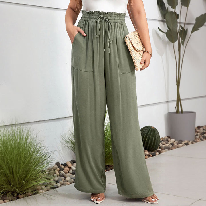 Pantalon Palazzo large pour femmes avec taille élastique et poches latérales Chic & Stil