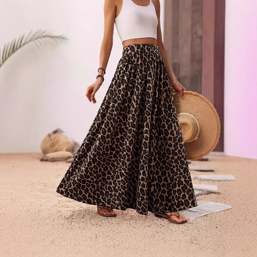 Lune London women's maxi skirt with leopard print