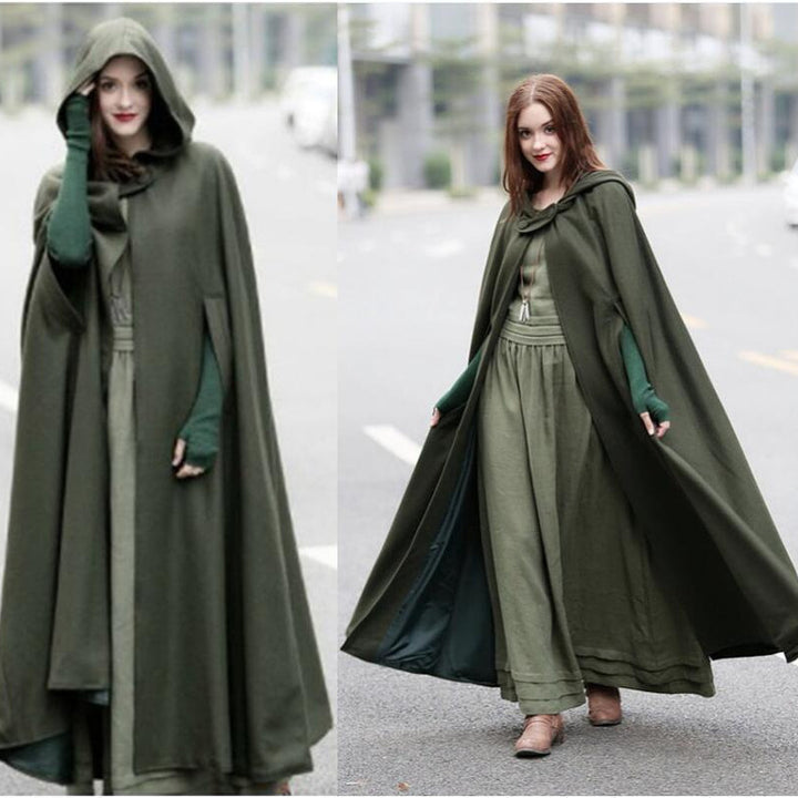 Ladies elegant hooded cape with adjustable closure Lune London