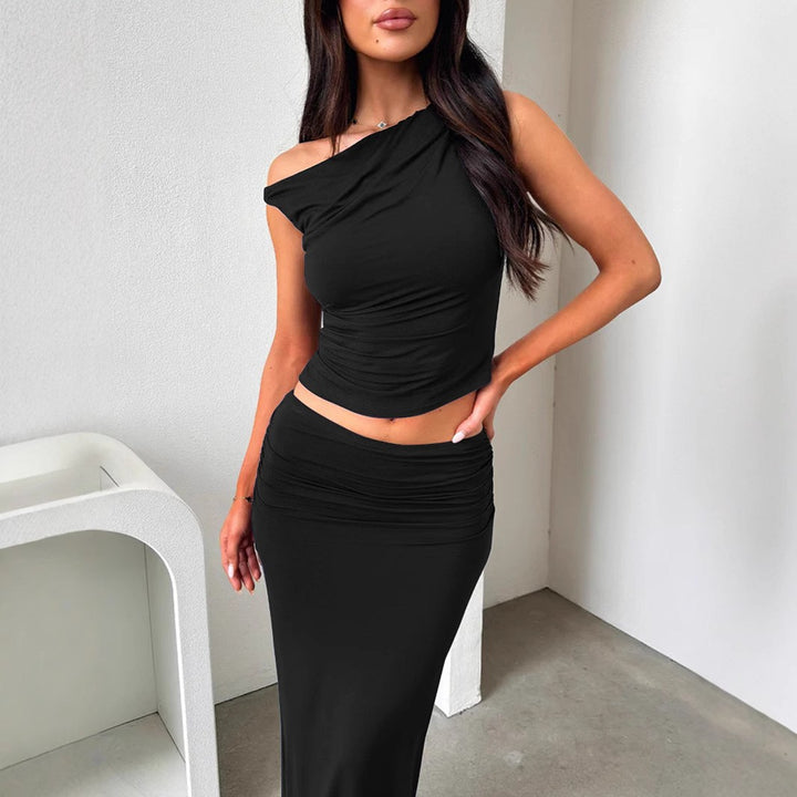 Women's Stylish Set with Asymmetrical Top and Long Skirt Lune London