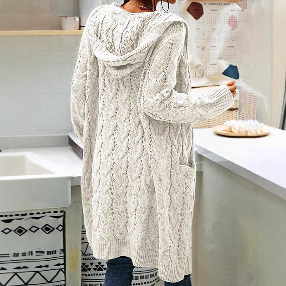 Women's cardigan with pockets and cable pattern Lune London