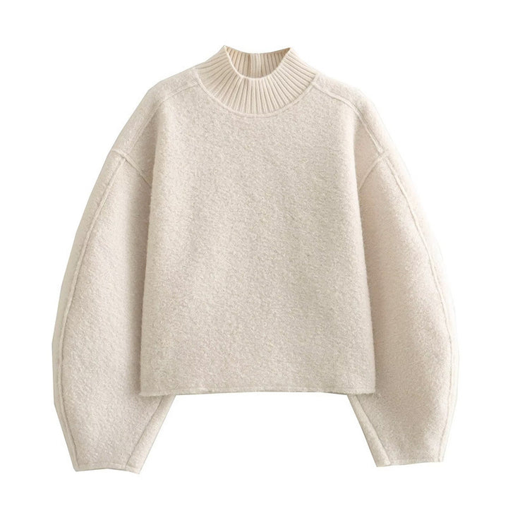 Pull femme douillet avec col montant et épaules tombantes Lune London