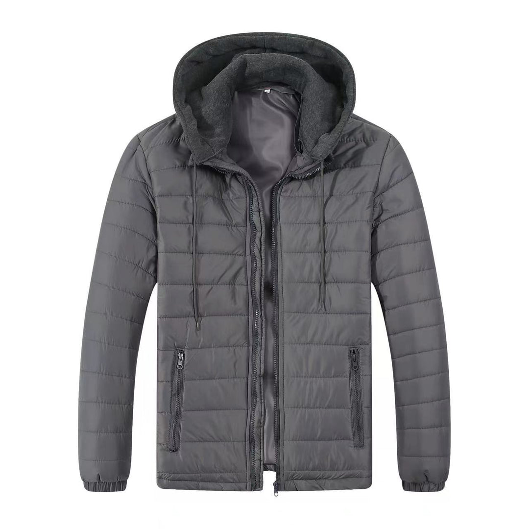 Men's quilted transition jacket with adjustable hood and insulated filling Lune London