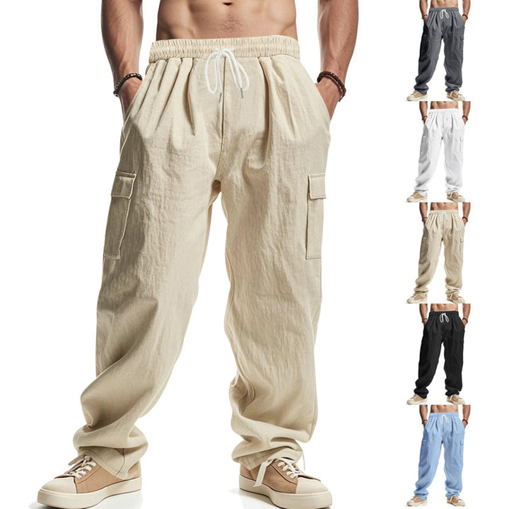 Casual cargo pants for men with elastic waistband and practical side pockets Lune London
