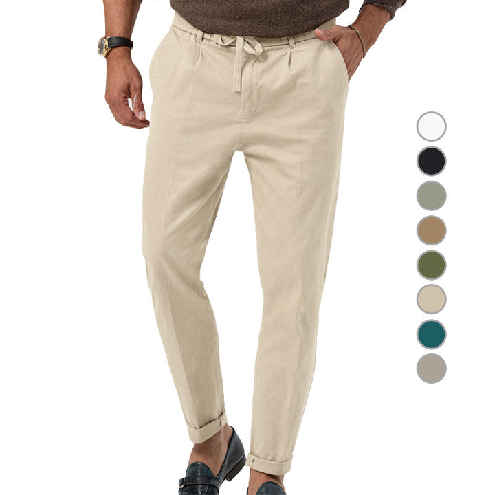 Elegant chino pants for men with adjustable waistband and practical side pockets Lune London