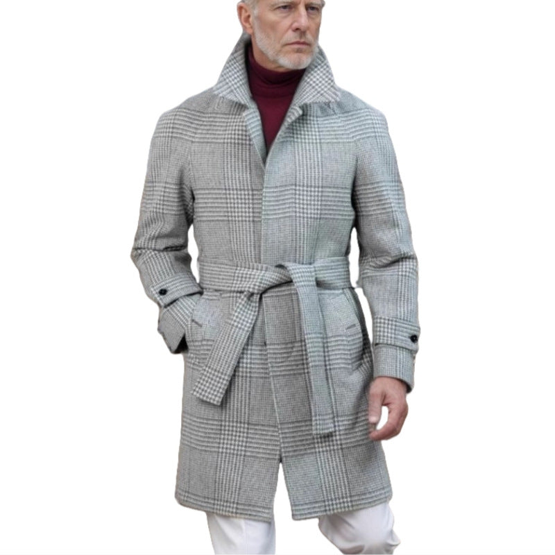 Men's Classic Checked Wool Coat Lune London