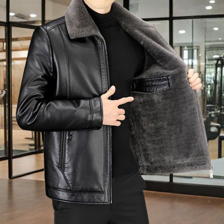 Trendy leather jacket for men with plush lining Lune London