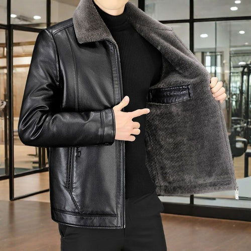 Trendy leather jacket for men with plush lining Lune London