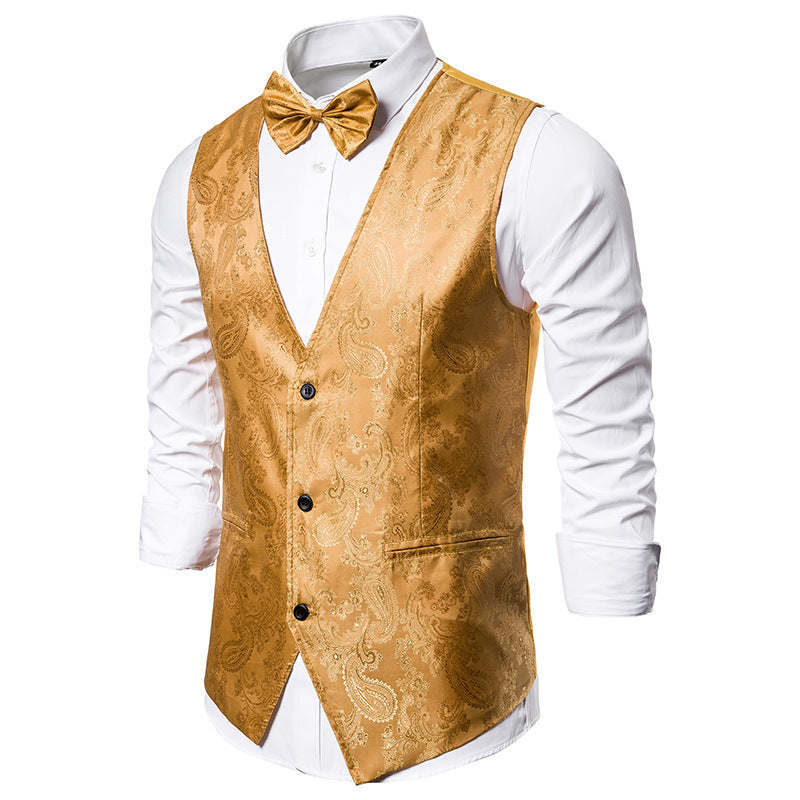 Elegant suit vest for men with a fine paisley pattern Lune London
