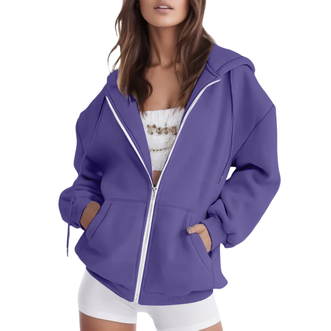 Ladies oversized hooded jacket with practical pockets Lune London