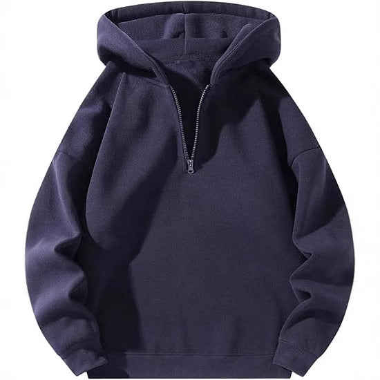 Men's sporty hoodie with half-zipper Lune London