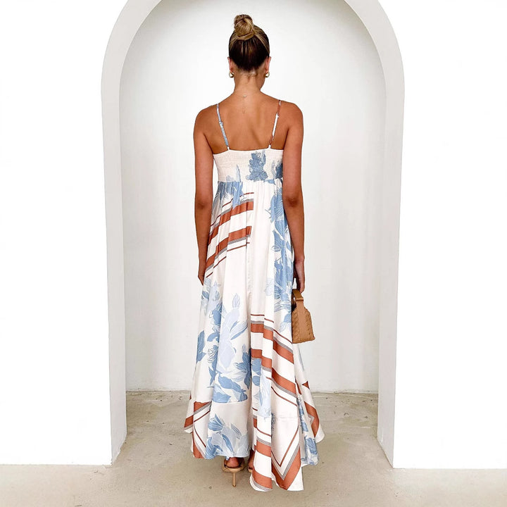 Maxi dress for women with elegant straps and floral accents Chic & Stil