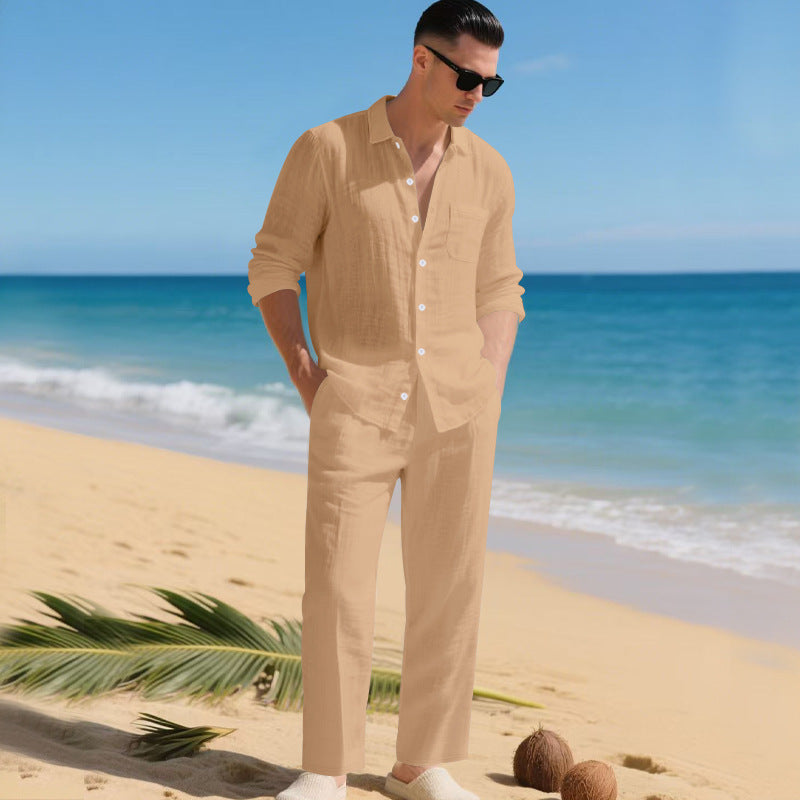 Men's Lightweight Linen Outfit with Stylish Shirt and Elegant Pants Lune London