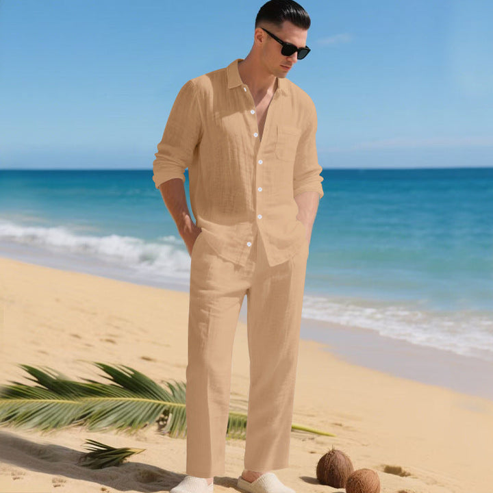 Men's Lightweight Linen Outfit with Stylish Shirt and Elegant Pants Lune London