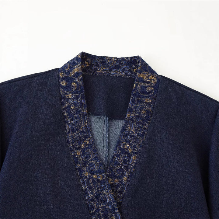 Veste mode pour femmes avec broderie élégante et coupe asymétrique Lune London