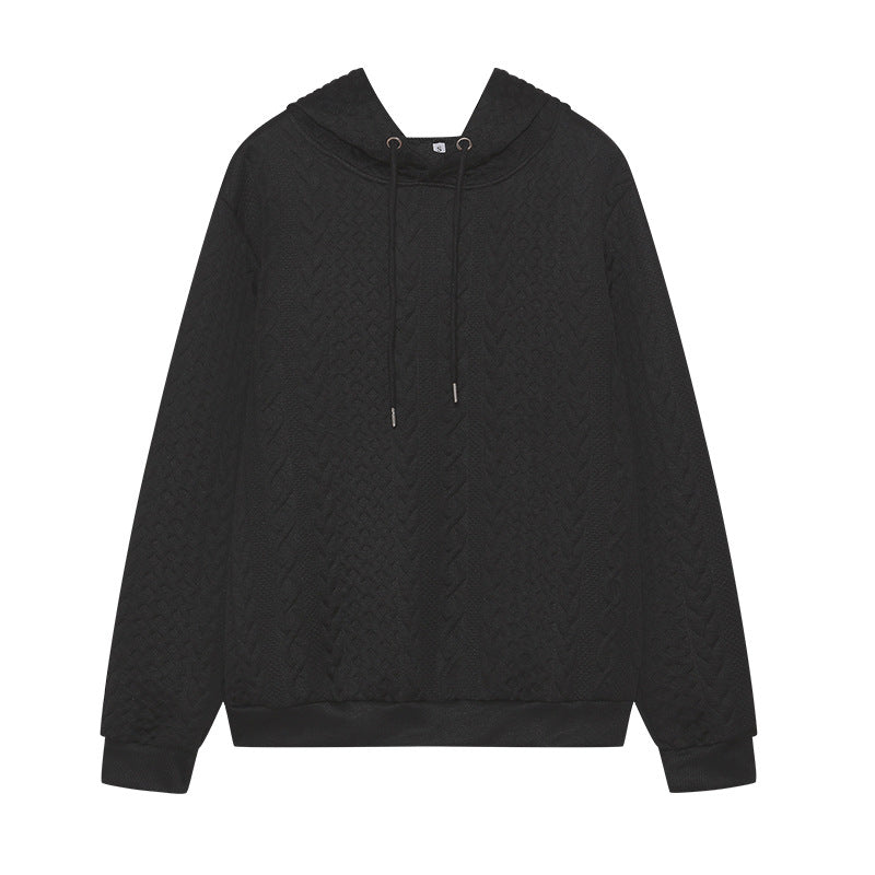 Casual knitted sweater for women with hood and textured design Lune London