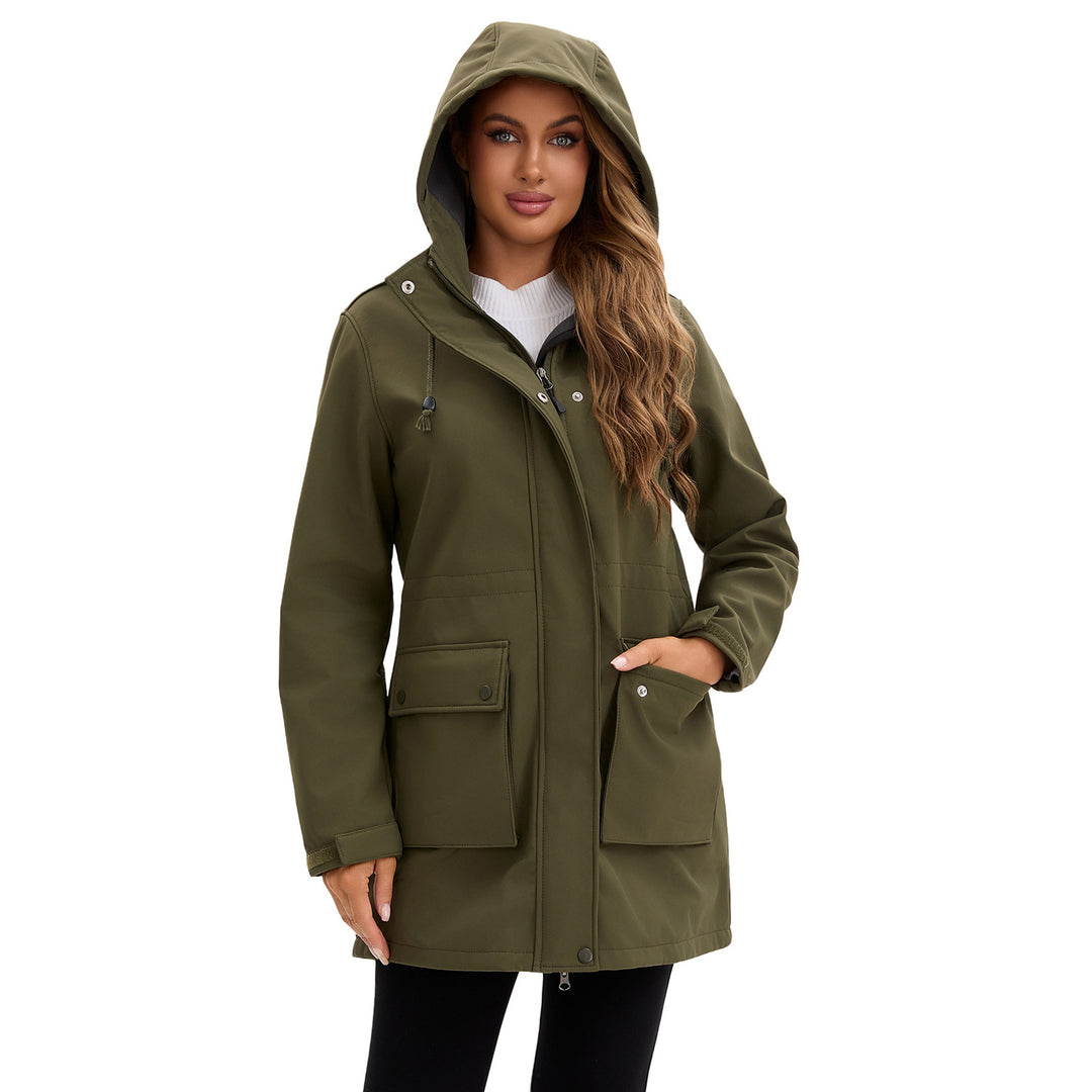 Functional outdoor jacket for women with adjustable drawstring waist and inner lining Lune London