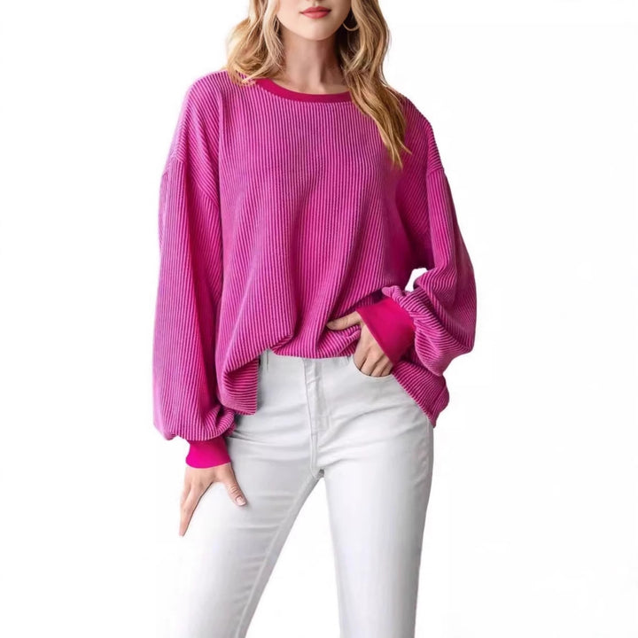 Pull en rib avec des manches amples pour femmes Lune London