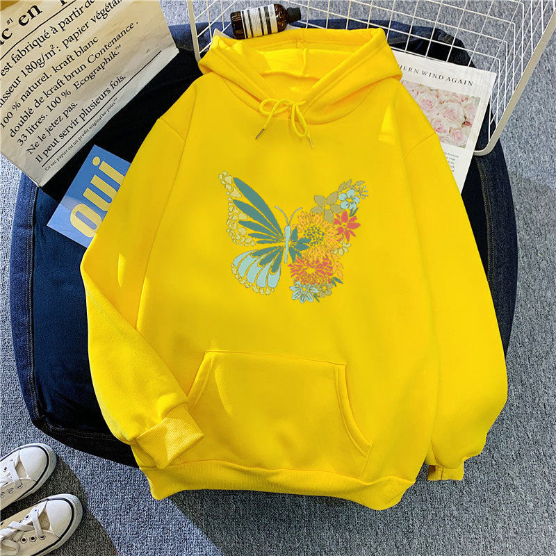 Women's hoodie with floral butterfly design Chic & Stil