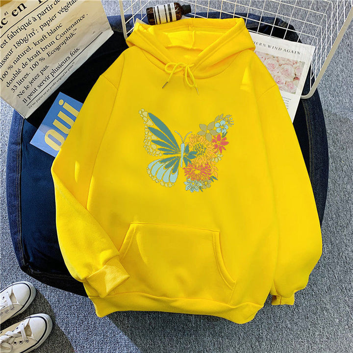 Women's hoodie with floral butterfly design Chic & Stil