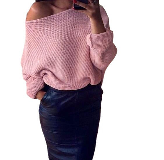 Chunky knit sweater for women with an off-shoulder design and a soft material Lune London