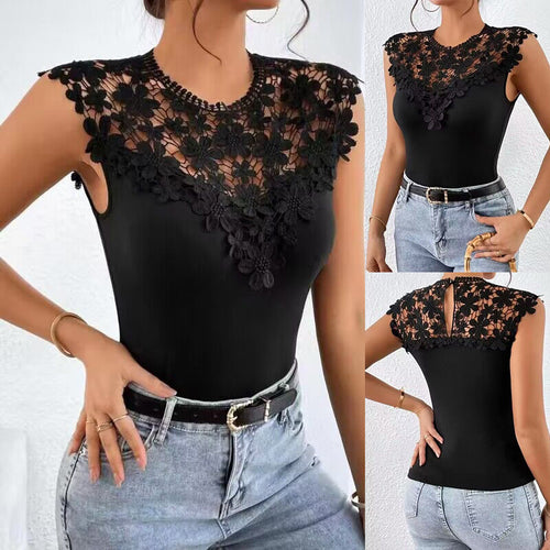 Ladies Floral Lace Detail Bodysuit Lune London