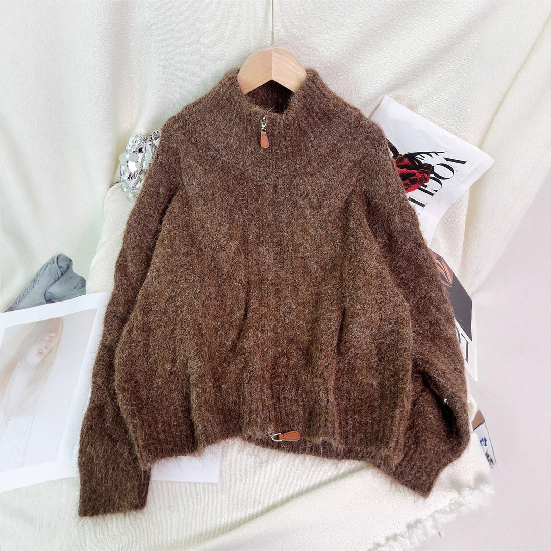 Veste en tricot pour femmes avec design de câble texturé Chic & Stil