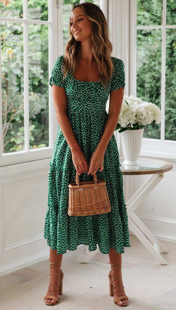 Lune London Layered Floral Midi Dress for Women