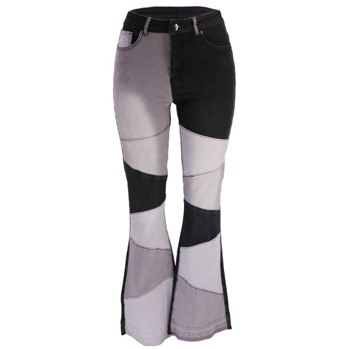 Flared jeans for women with elegant patchwork design Lune London
