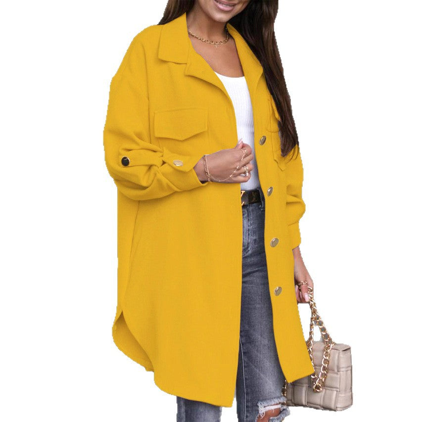 Chic oversized shirt jacket for women with pockets and button details Lune London