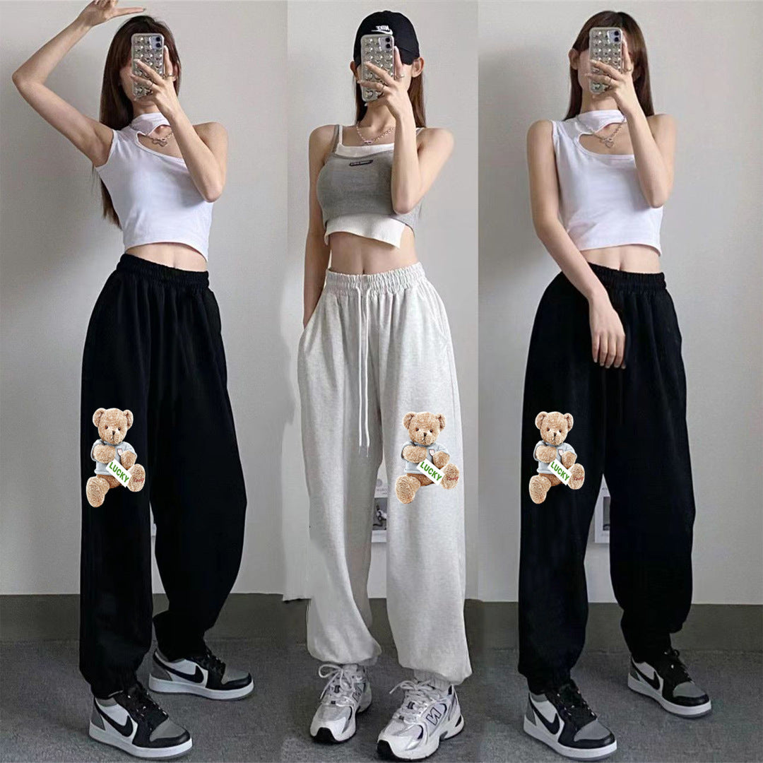 Ladies' leisure pants with teddy motif Chic & Stil