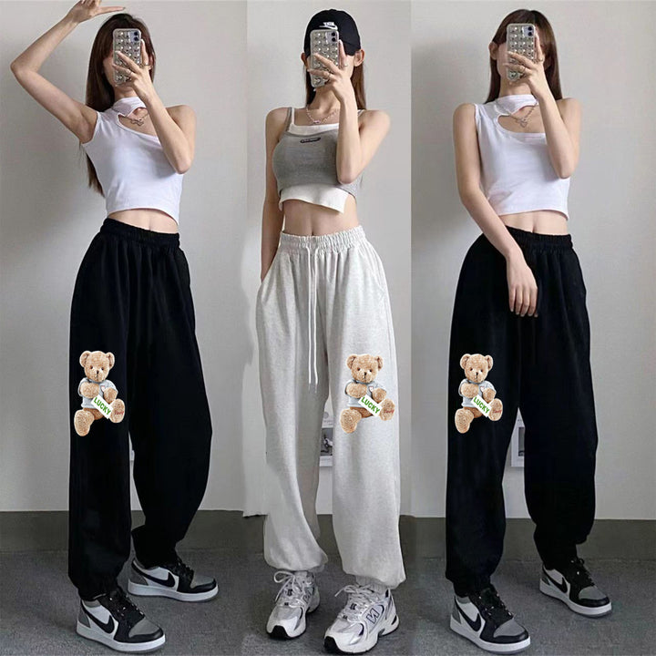 Ladies' leisure pants with teddy motif Chic & Stil