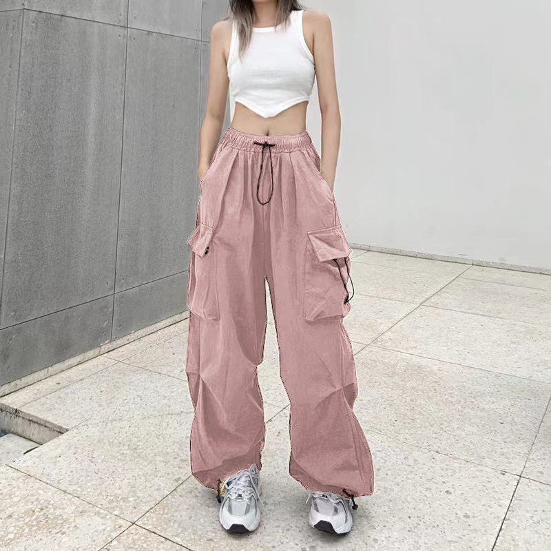 Women’s cargo pants with a wide cut and practical pockets