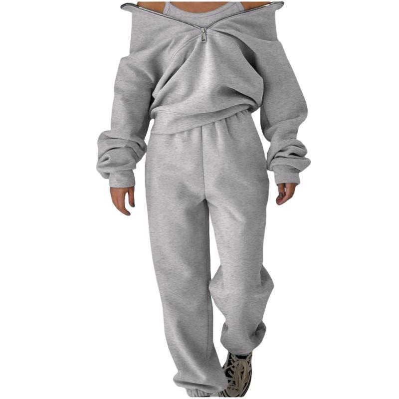 Women's sweatshirt with high collar and zipper Lune London