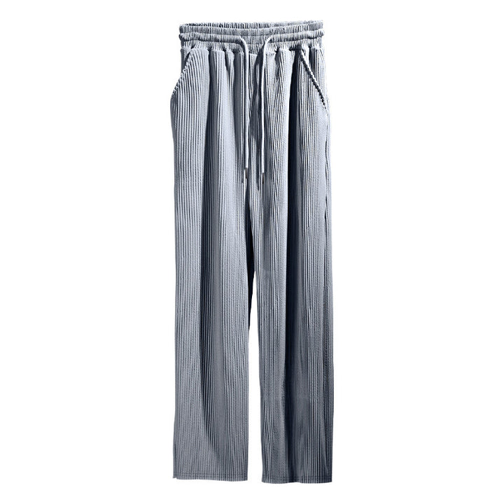 Ladies High-Quality Pleated Leisure Pants with Elastic Waist and Pockets Lune London
