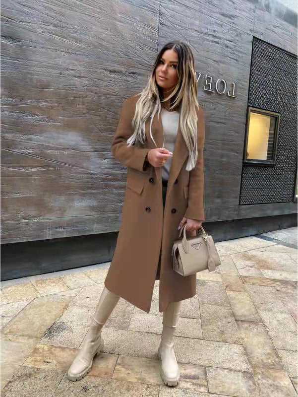 Chic and Stylish Double-Breasted Coat for Ladies