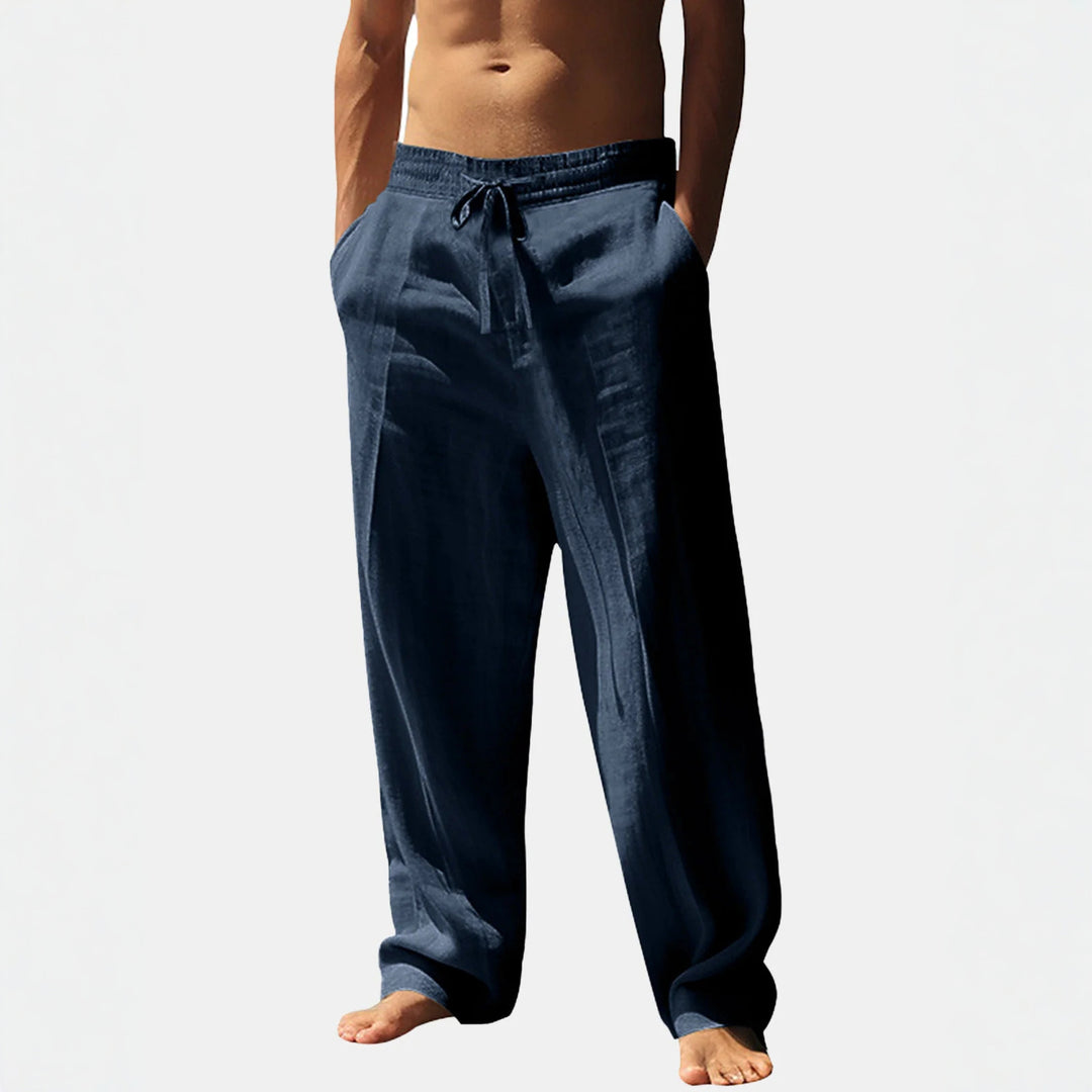Casual linen pants for men with elastic waistband and side pockets Lune London