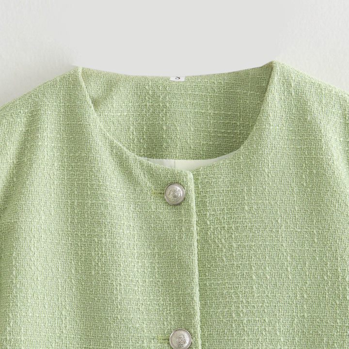 Short jacket for women with textured surface and large pockets Lune London